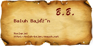 Baluh Baján névjegykártya